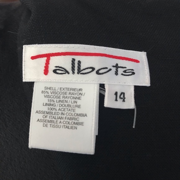 Talbots Black Sleeveless Linen Form Fitting Midi Dress - Picture 2 of 5